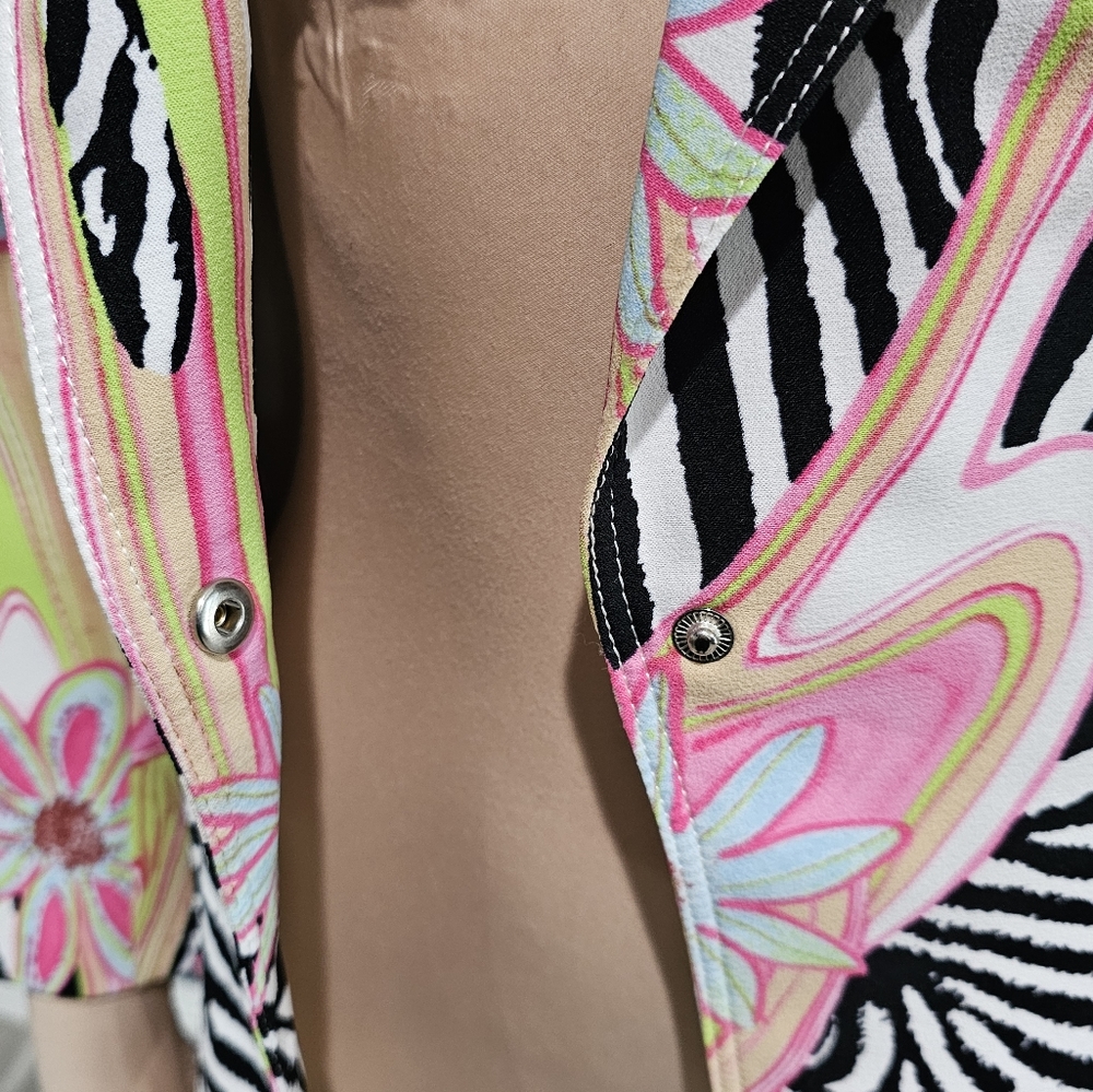 ALBERTO MAKALI White Floral Zebra Print Blazer Jacket 10 - Picture 8 of 10